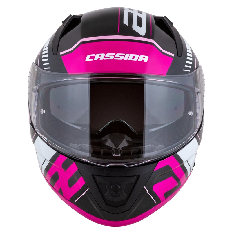 Casco integral de moto Cassida Aero Drome negro-rosa-blanco