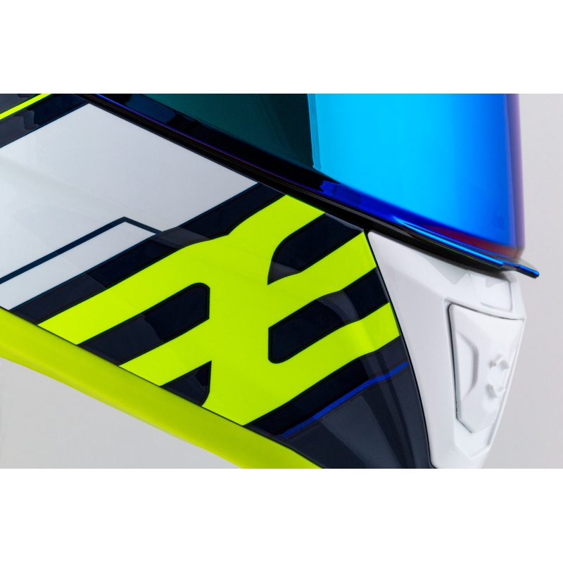 Casco integral de moto Cassida Aero Drome azul-fluo-amarillo-azul claro-blanco