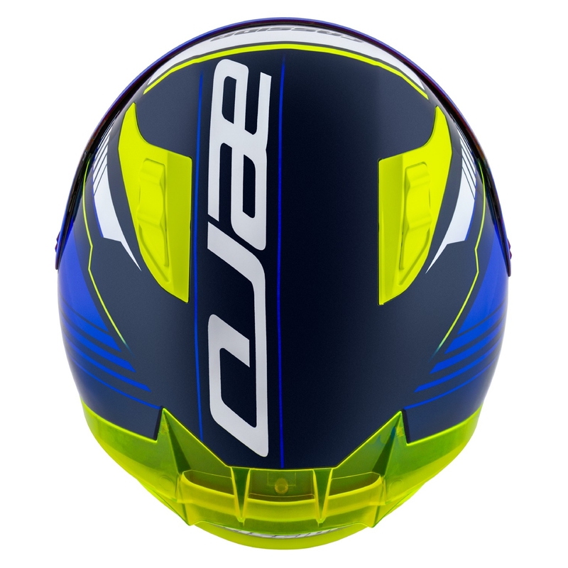 Casco integral de moto Cassida Aero Drome azul-fluo-amarillo-azul claro-blanco