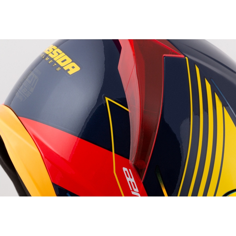 Casco integral de moto Cassida Aero Drome azul-fluo-amarillo-naranja-rojo-azul claro-blanco