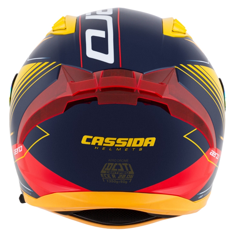 Casco integral de moto Cassida Aero Drome azul-fluo-amarillo-naranja-rojo-azul claro-blanco