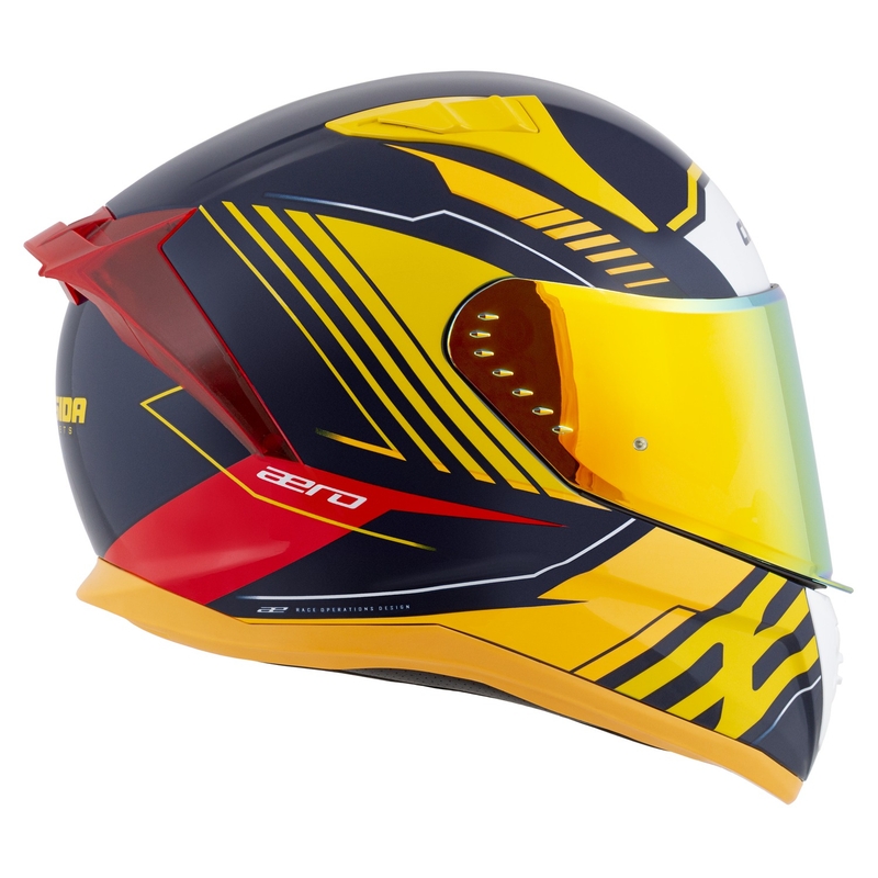 Casco integral de moto Cassida Aero Drome azul-fluo-amarillo-naranja-rojo-azul claro-blanco