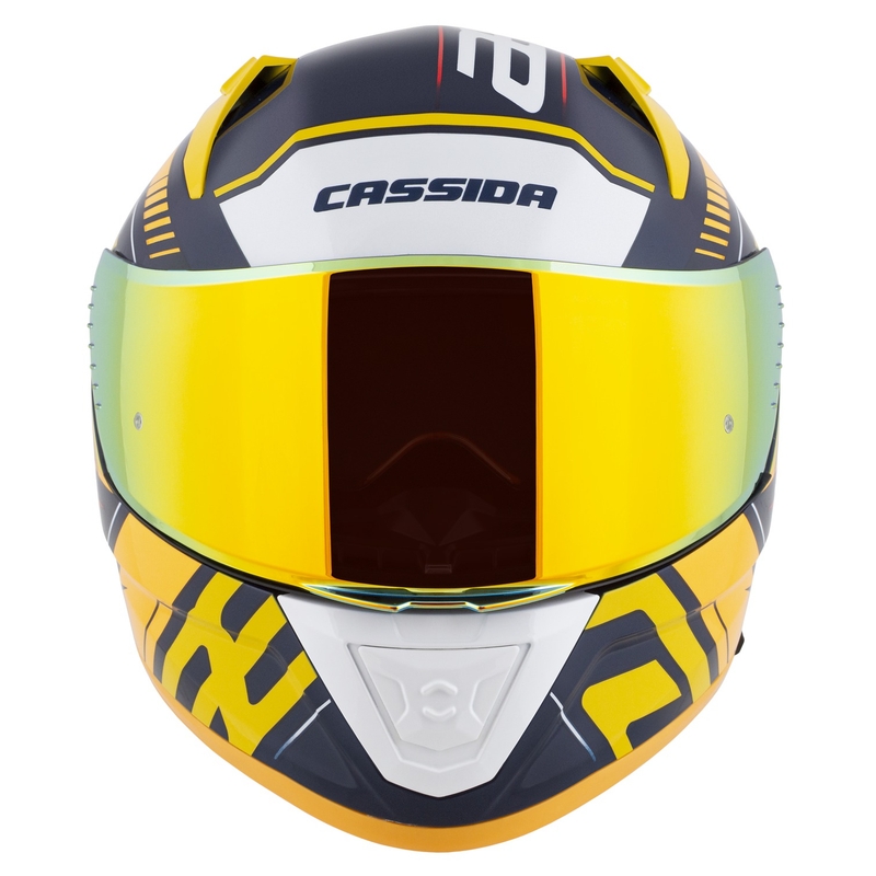 Casco integral de moto Cassida Aero Drome azul-fluo-amarillo-naranja-rojo-azul claro-blanco