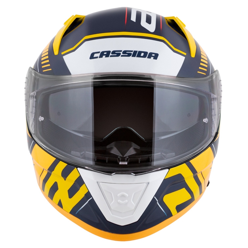 Casco integral de moto Cassida Aero Drome azul-fluo-amarillo-naranja-rojo-azul claro-blanco