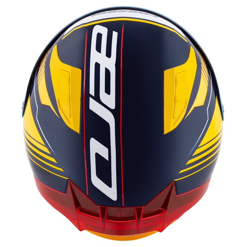 Casco integral de moto Cassida Aero Drome azul-fluo-amarillo-naranja-rojo-azul claro-blanco
