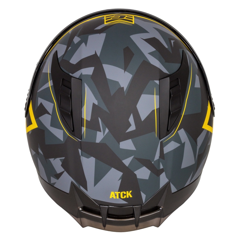Casco integral de moto Cassida Aero camo gris-negro-amarillo fluo