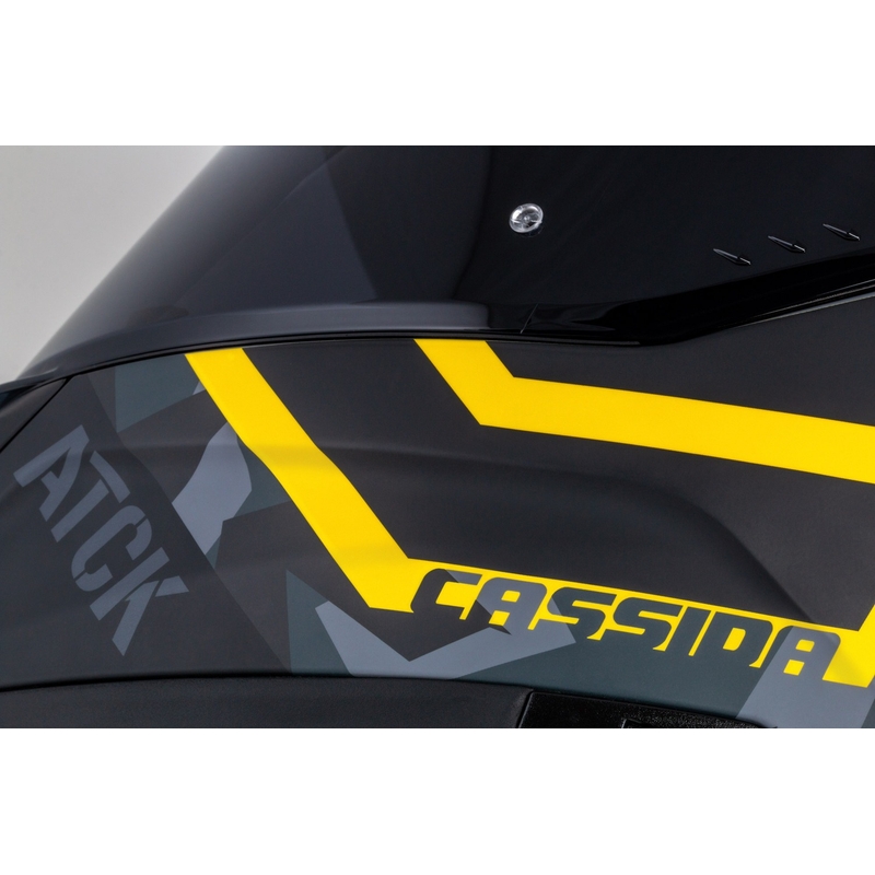 Casco integral de moto Cassida Aero camo gris-negro-amarillo fluo