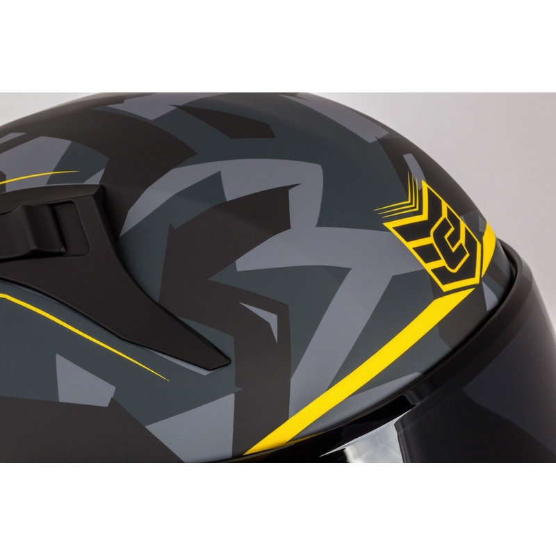Casco integral de moto Cassida Aero camo gris-negro-amarillo fluo