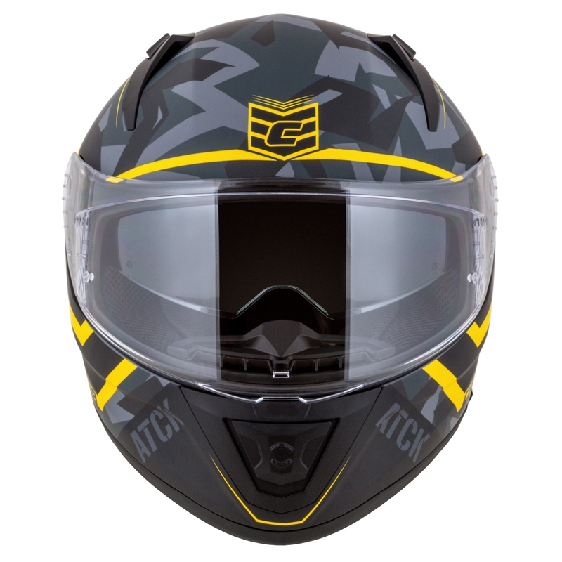 Casco integral de moto Cassida Aero camo gris-negro-amarillo fluo