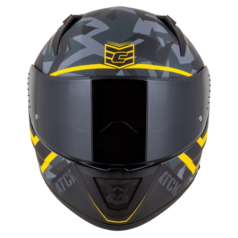 Casco integral de moto Cassida Aero camo gris-negro-amarillo fluo