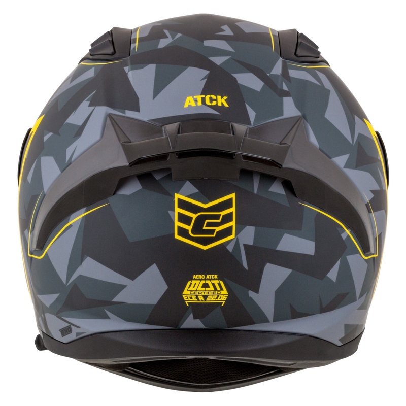 Casco integral de moto Cassida Aero camo gris-negro-amarillo fluo