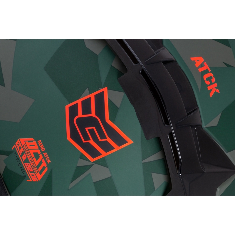 Casco integral de moto Cassida Aero ATCK camo verde-negro-gris-naranja