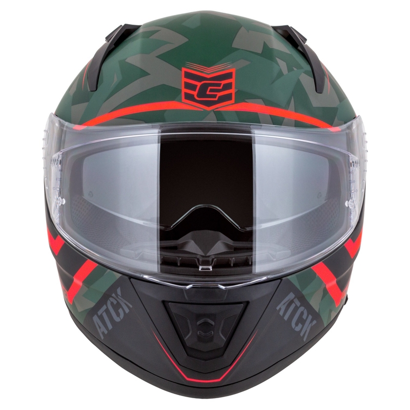 Casco integral de moto Cassida Aero ATCK camo verde-negro-gris-naranja