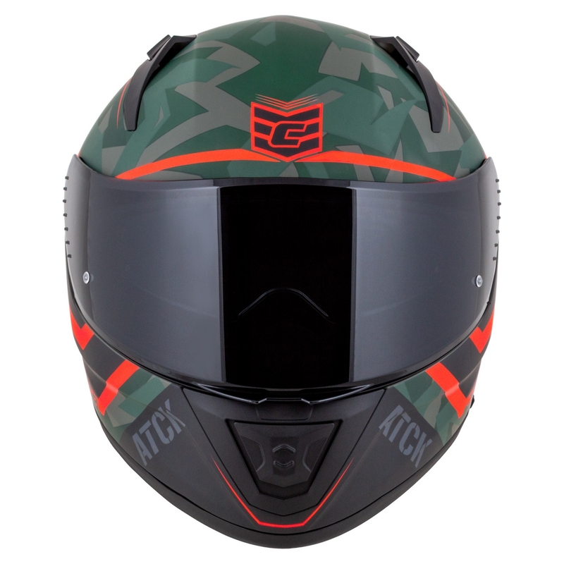 Casco integral de moto Cassida Aero ATCK camo verde-negro-gris-naranja