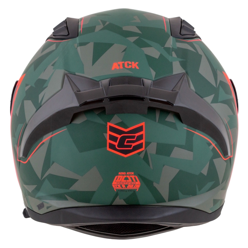 Casco integral de moto Cassida Aero ATCK camo verde-negro-gris-naranja