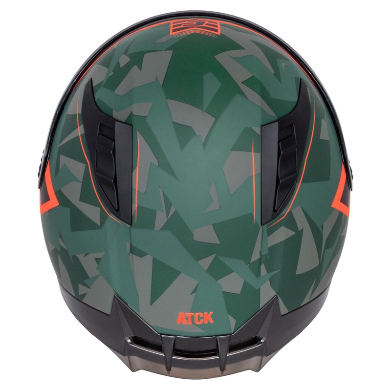 Casco integral de moto Cassida Aero ATCK camo verde-negro-gris-naranja