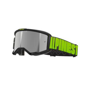 Gafas de motocross Alpinestars Vision 5 Hollow gris-amarillo fluo con plexi plateado espejado