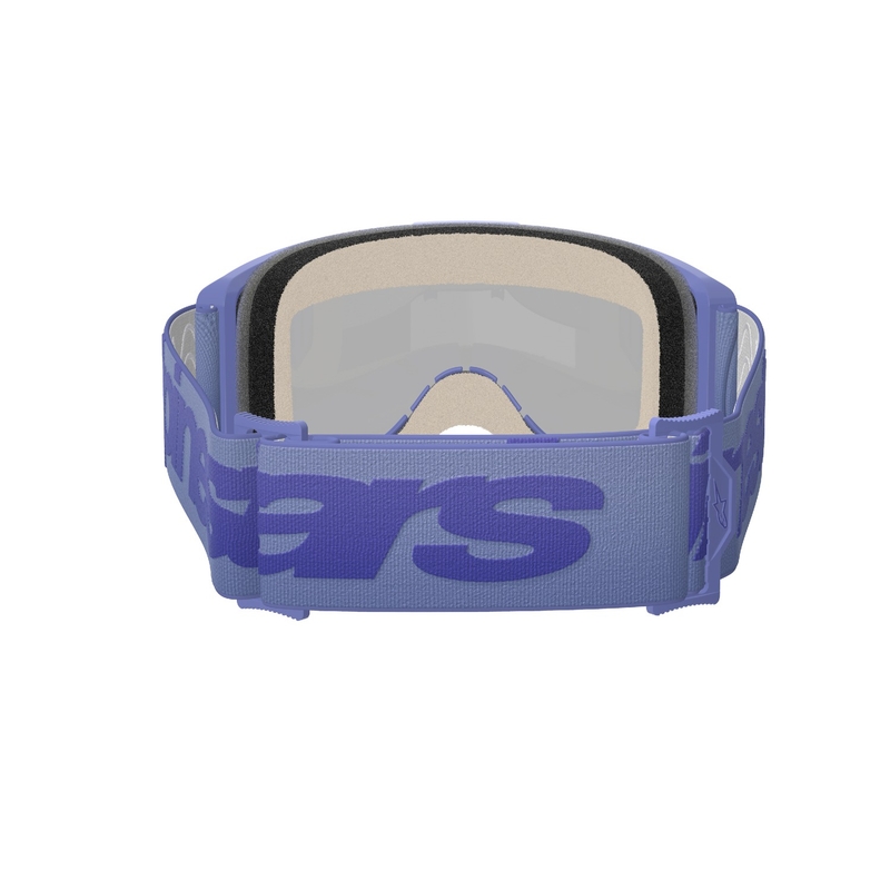 Gafas de motocross Alpinestars Vision 5 Wordmark púrpura con plexi azul espejado
