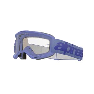 Gafas de motocross Alpinestars Vision 5 Wordmark púrpura con plexiglás transparente
