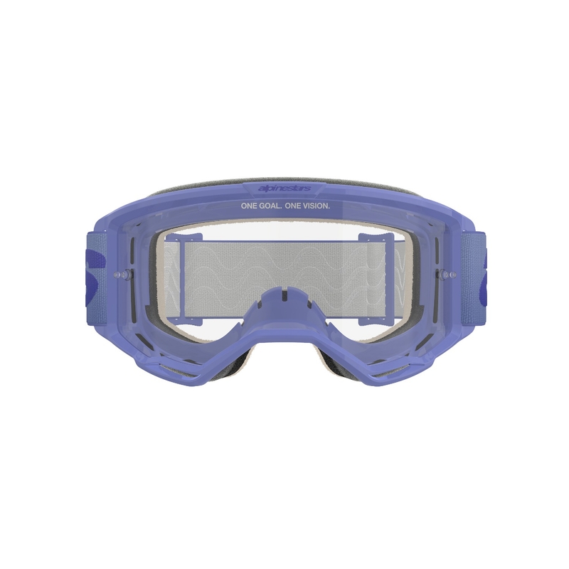 Gafas de motocross Alpinestars Vision 5 Wordmark púrpura con plexiglás transparente