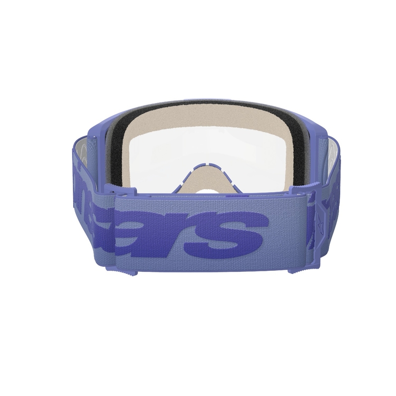 Gafas de motocross Alpinestars Vision 5 Wordmark púrpura con plexiglás transparente