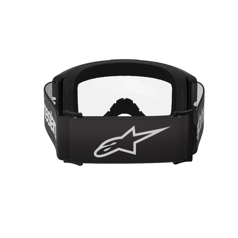 Gafas de motocross Alpinestars Vision 3 Wordmark negras con plexi transparente