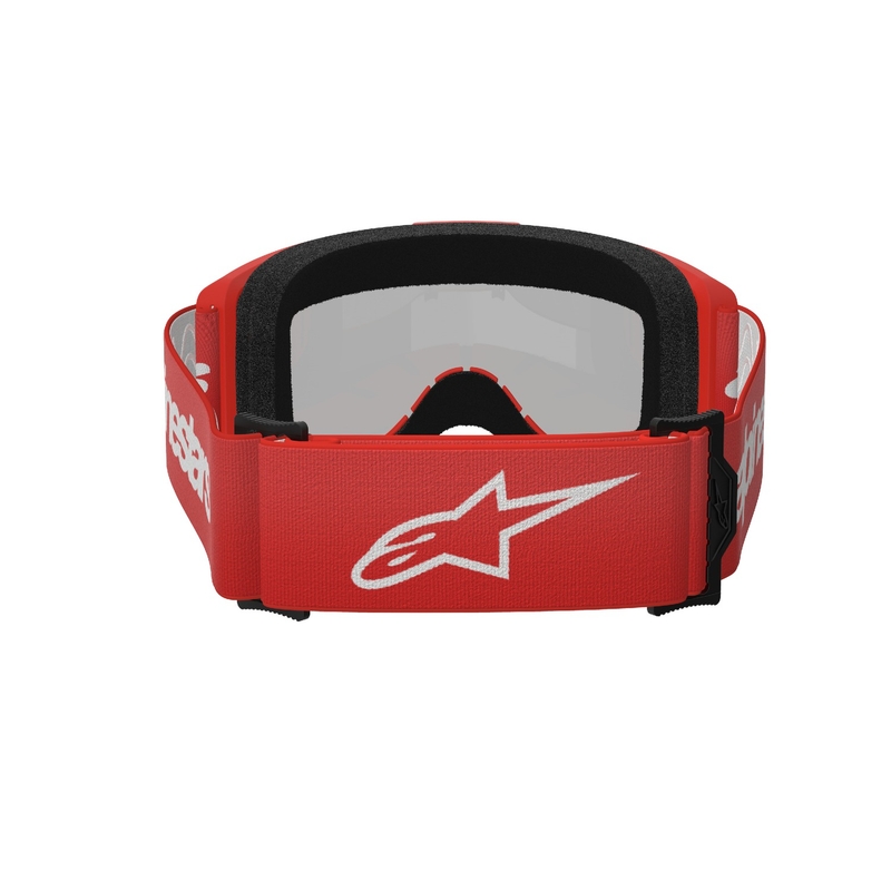 Gafas de motocross Alpinestars Vision 3 Wordmark rojas con lente radial plateada liquidación