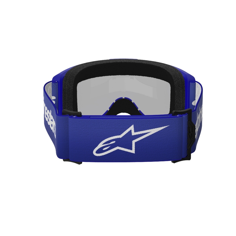 Gafas de motocross Alpinestars Vision 3 Wordmark azul con lente plateada espejada