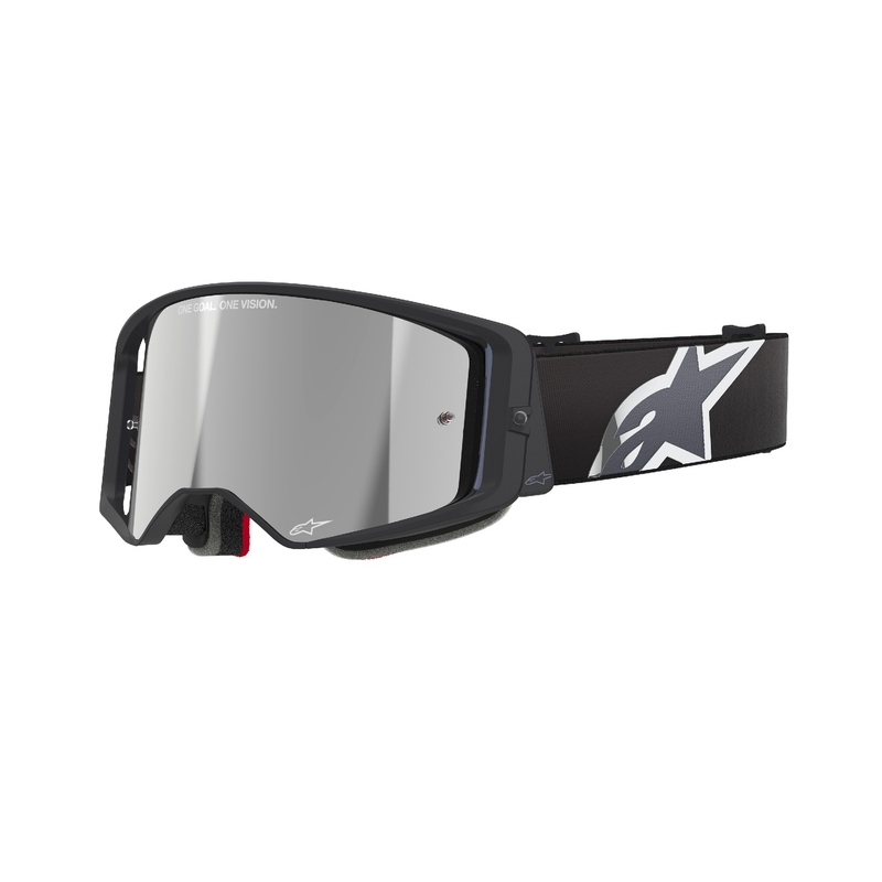 Gafas de motocross Alpinestars Supertech Corp negras y grises con lente plateada