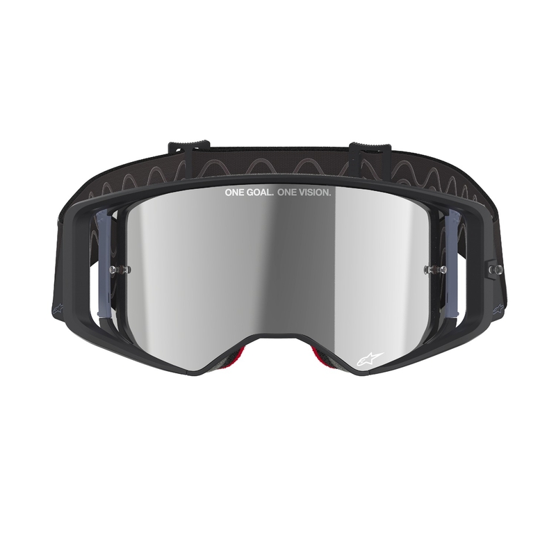 Gafas de motocross Alpinestars Supertech Corp negras y grises con lente plateada