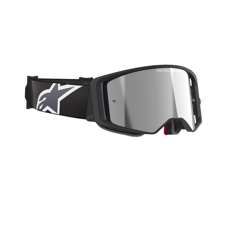 Gafas de motocross Alpinestars Supertech Corp negras y grises con lente plateada