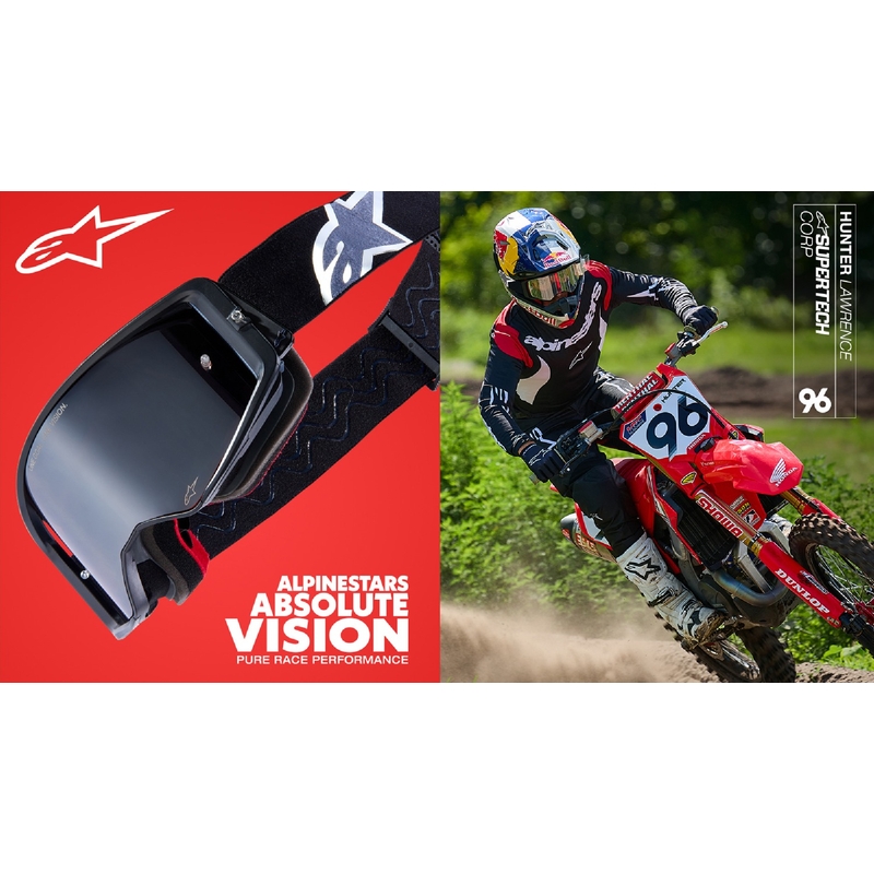 Gafas de motocross Alpinestars Supertech Corp negras y grises con lente transparente