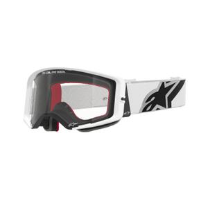 Gafas de motocross Alpinestars Supertech Corp blancas con lente transparente