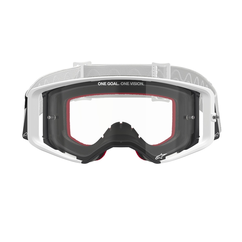 Gafas de motocross Alpinestars Supertech Corp blancas con lente transparente