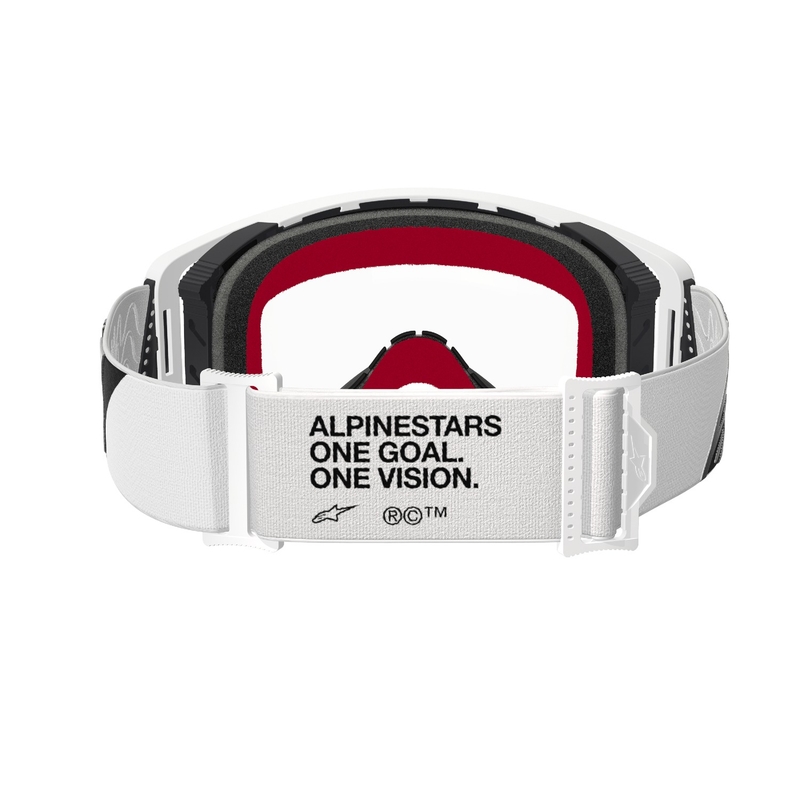 Gafas de motocross Alpinestars Supertech Corp blancas con lente transparente