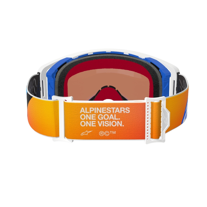 Gafas de motocross Alpinestars Supertech Corp azul-naranja con lente azul espejada