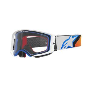 Gafas de motocross Alpinestars Supertech Corp azul-naranja con lente transparente