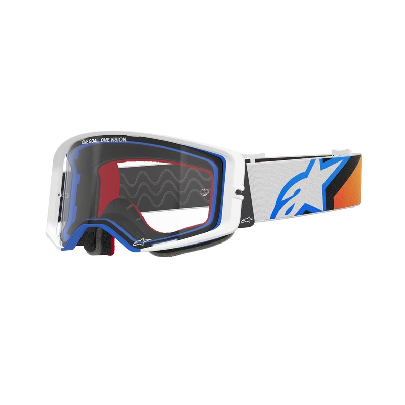 Gafas de motocross Alpinestars Supertech Corp azul-naranja con lente transparente liquidación