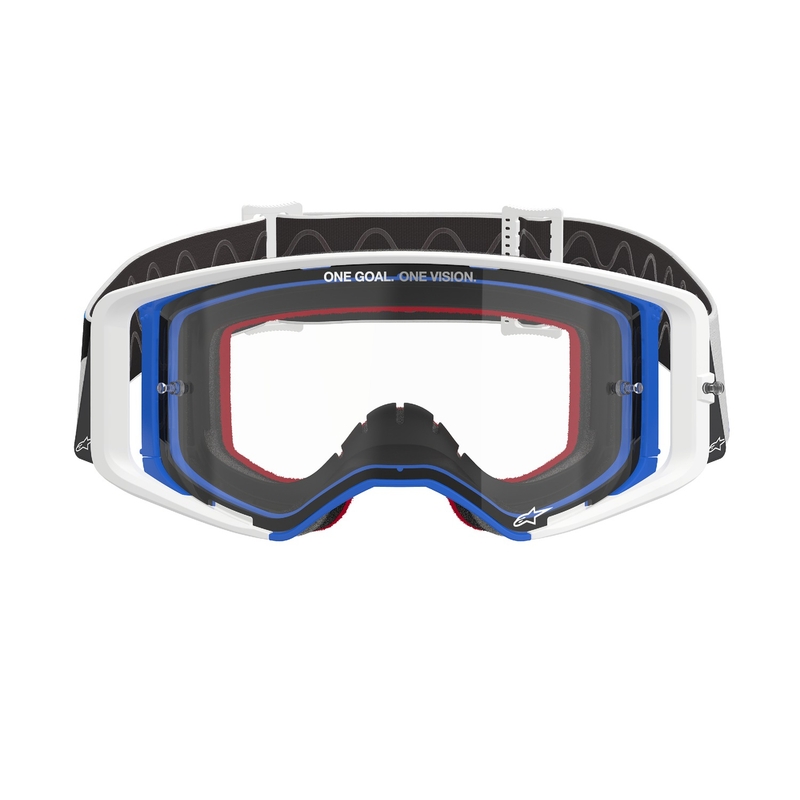 Gafas de motocross Alpinestars Supertech Corp azul-naranja con lente transparente liquidación