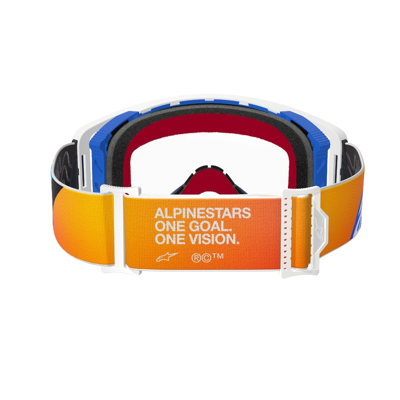 Gafas de motocross Alpinestars Supertech Corp azul-naranja con lente transparente liquidación