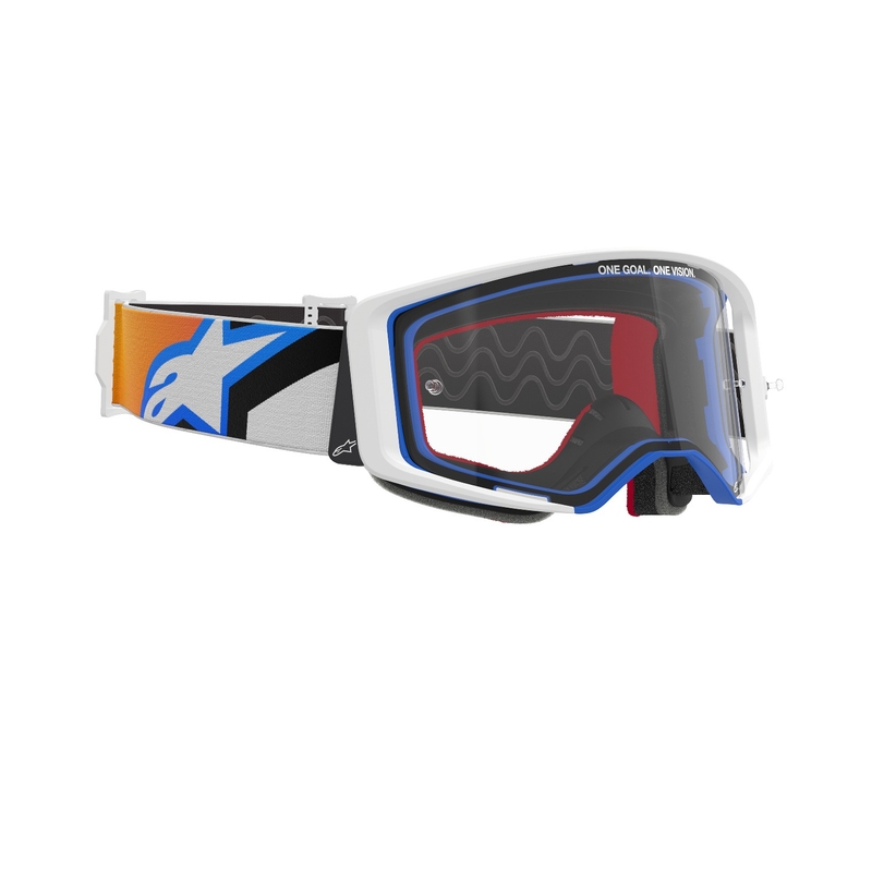 Gafas de motocross Alpinestars Supertech Corp azul-naranja con lente transparente liquidación