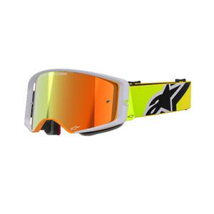 Gafas de motocross Alpinestars Supertech Corp amarillo fluo-gris con lente roja espejada