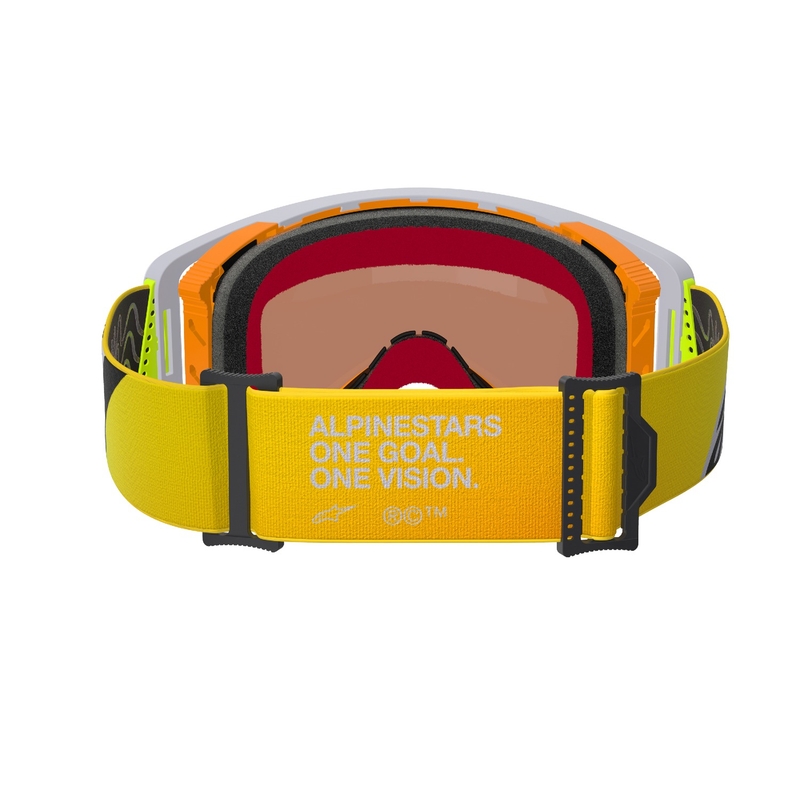 Gafas de motocross Alpinestars Supertech Corp amarillo fluo-gris con lente roja espejada