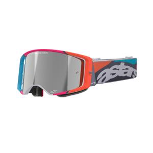 Gafas de motocross Alpinestars Supertech Stream gris-multicolor con lente plateada espejada
