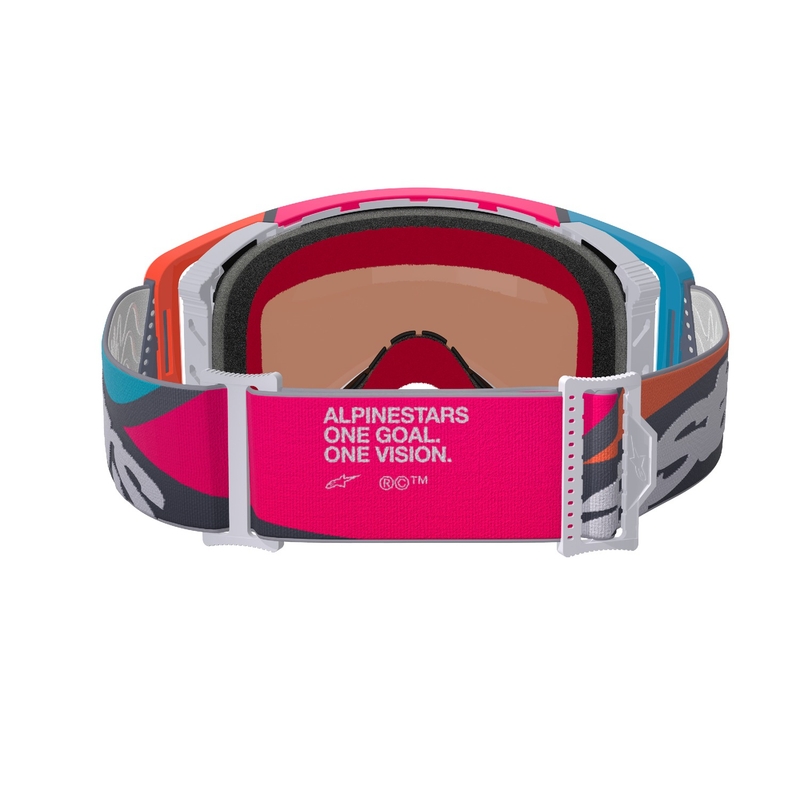 Gafas de motocross Alpinestars Supertech Stream gris-multicolor con lente plateada espejada