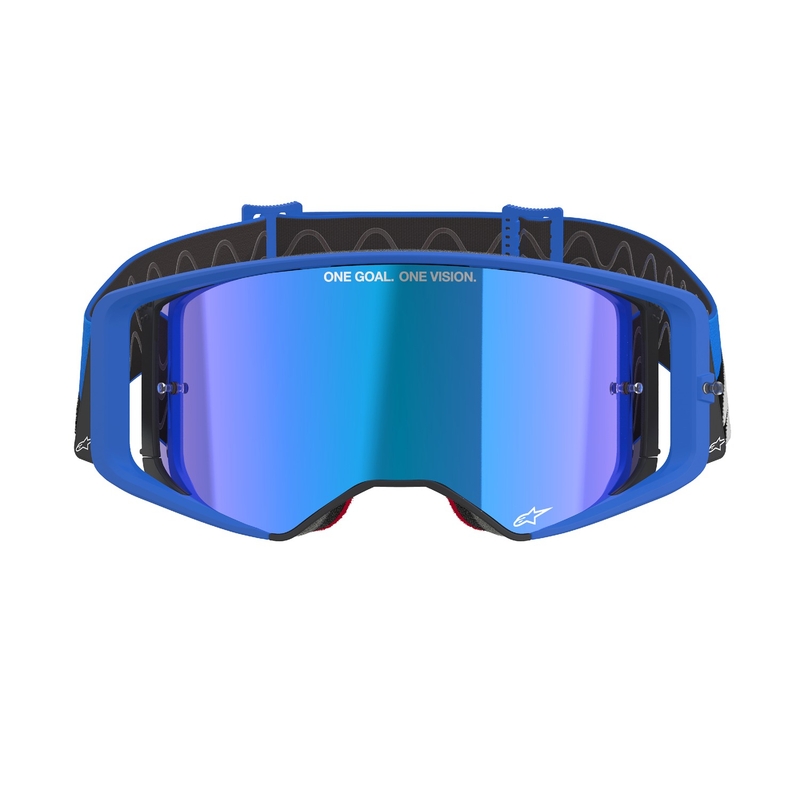 Gafas de motocross Alpinestars Supertech Stream azules con lente azul espejada