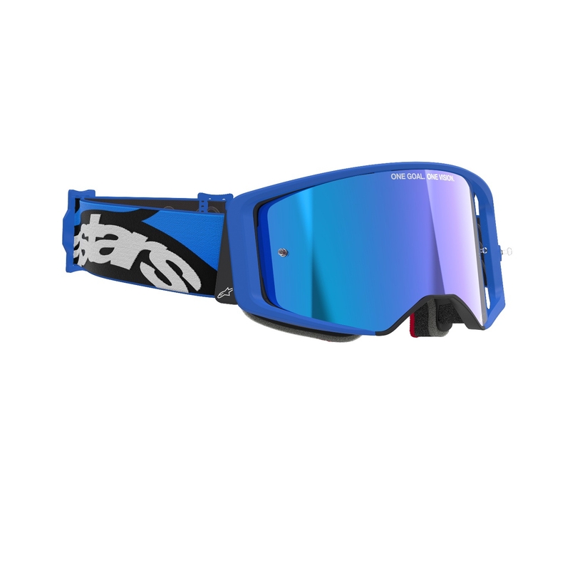 Gafas de motocross Alpinestars Supertech Stream azules con lente azul espejada