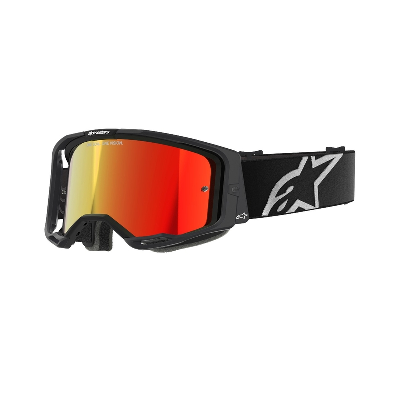Gafas de motocross Alpinestars Vision 8 Corp negras con lente roja espejada