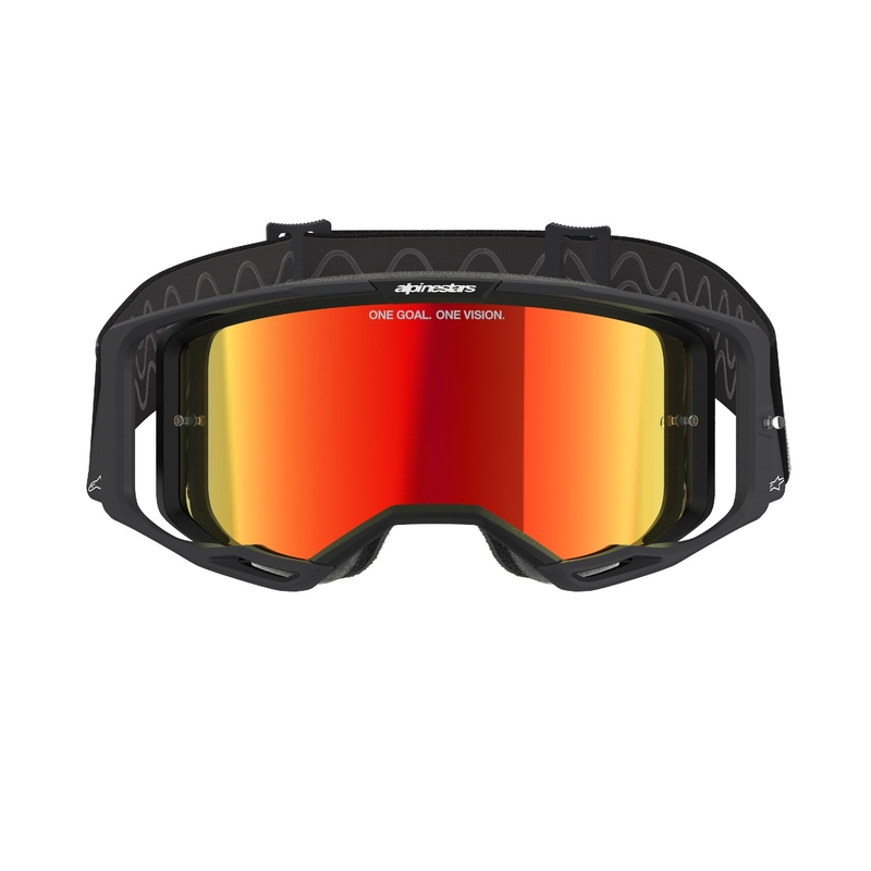 Gafas de motocross Alpinestars Vision 8 Corp negras con lente roja espejada