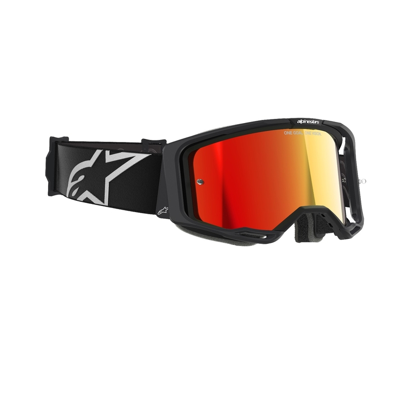 Gafas de motocross Alpinestars Vision 8 Corp negras con lente roja espejada